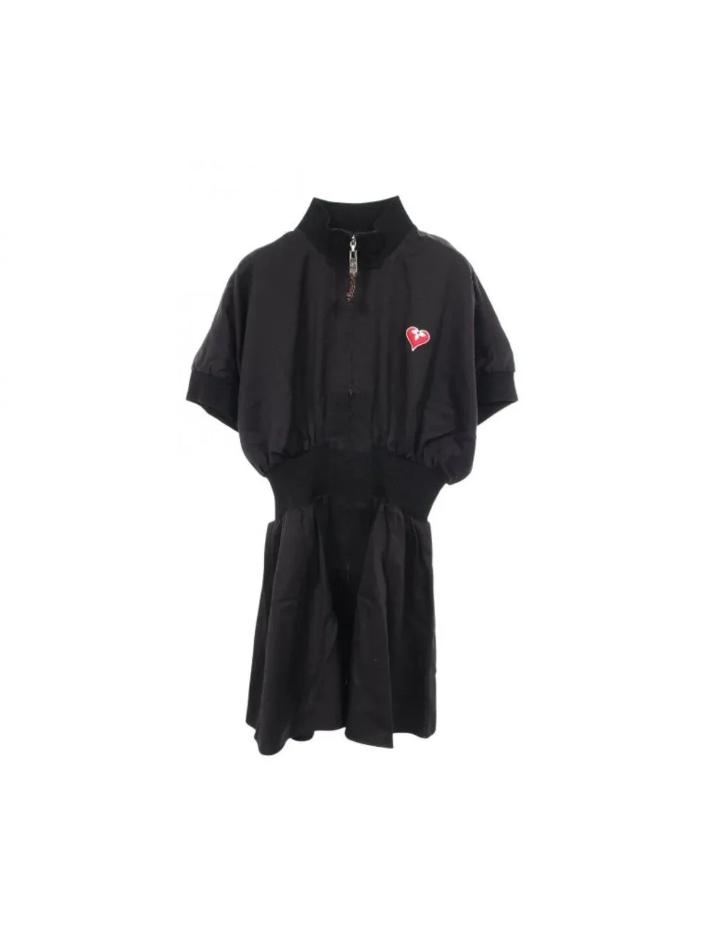 Louis Vuitton Dress Sporty Puff Sleeve Zip Up Nfx Wool Silk